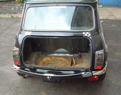 Boot View with Fuel Tank Removed from Car