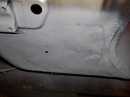 Nearside Bulkhead welded up and primered